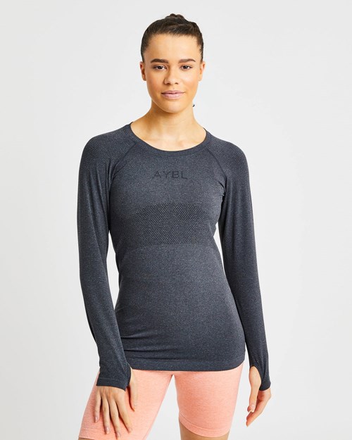 AYBL Embrace Seamless Long Sleeve T Shirt Negras | THLDP2943