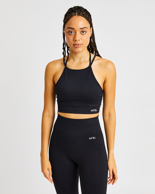 AYBL Luxe Seamless Crop Tank Top Negras | GQLFK5784